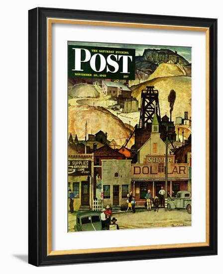 "The Silver Dollar," Saturday Evening Post Cover, November 10, 1945-Mead Schaeffer-Framed Giclee Print