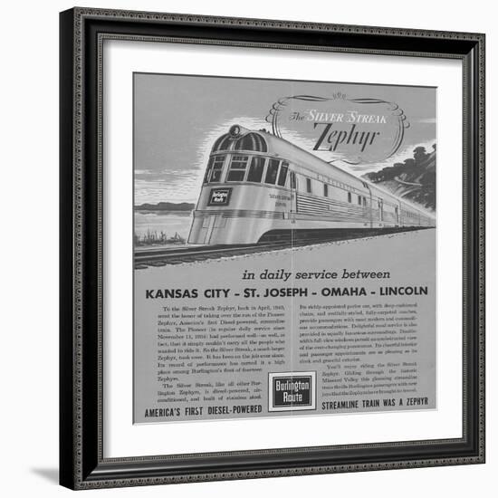 The Silver Streak Zephyr Brochure-null-Framed Giclee Print