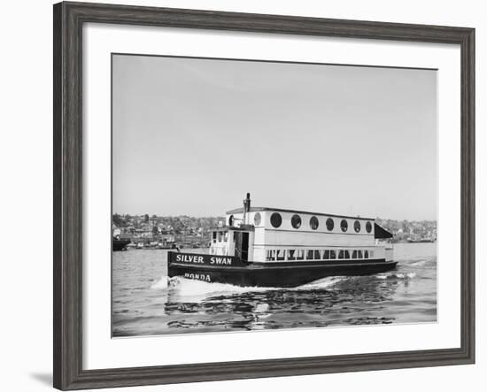 The Silver Swan on Lake Union-Ray Krantz-Framed Photographic Print