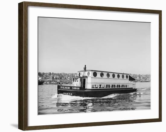 The Silver Swan on Lake Union-Ray Krantz-Framed Photographic Print