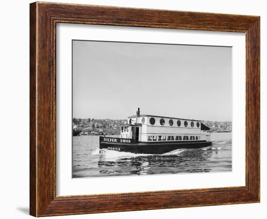 The Silver Swan on Lake Union-Ray Krantz-Framed Photographic Print