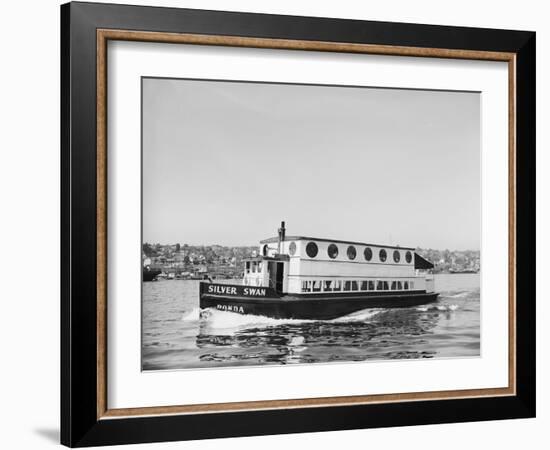 The Silver Swan on Lake Union-Ray Krantz-Framed Photographic Print