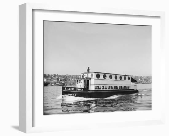 The Silver Swan on Lake Union-Ray Krantz-Framed Photographic Print