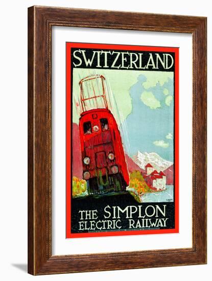 The Simplon Electric Railway-Daniele Buzzi-Framed Art Print