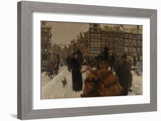 The Singel Bridge at the Paleisstraat in Amsterdam, 1896-8-Georg-Hendrik Breitner-Framed Giclee Print