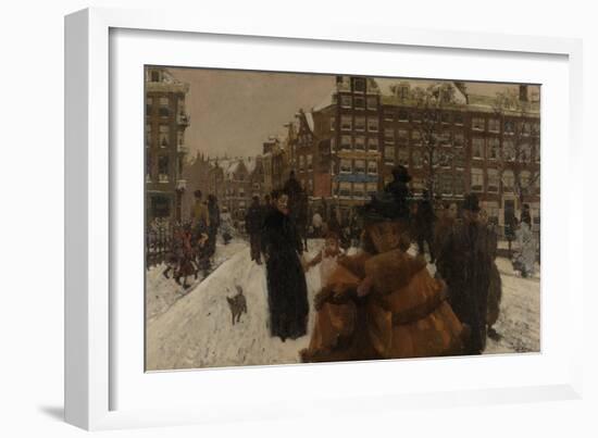 The Singel Bridge at the Paleisstraat in Amsterdam, 1896-8-Georg-Hendrik Breitner-Framed Giclee Print