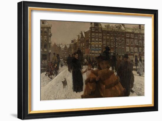 The Singel Bridge at the Paleisstraat in Amsterdam, 1896-8-Georg-Hendrik Breitner-Framed Giclee Print