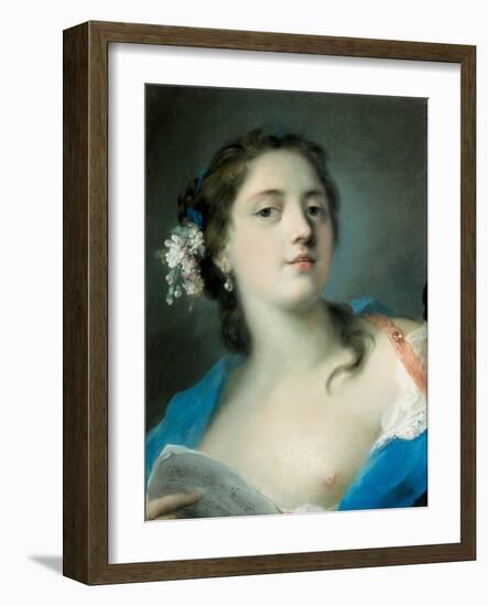 The Singer Faustina Bordoni (1697-178) with a Musical Score, C. 1725-Rosalba Giovanna Carriera-Framed Giclee Print