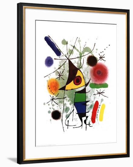 The Singer-Joan Miro-Framed Art Print