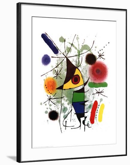 The Singer-Joan Miro-Framed Art Print