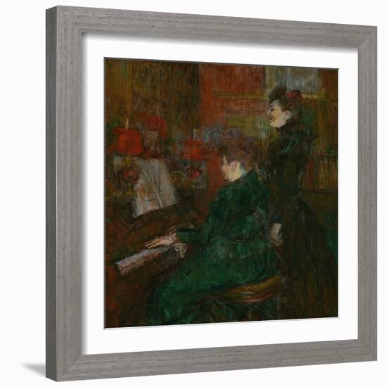 The Singing Lesson (The Teacher, Mlle. Dihau, with Mmr. Faveraud), 1898-Henri de Toulouse-Lautrec-Framed Giclee Print