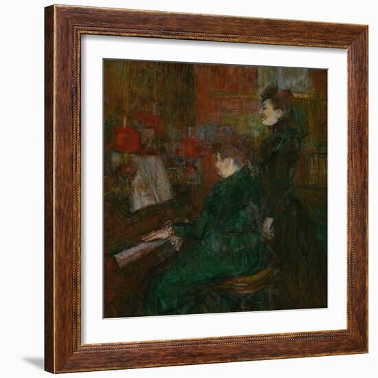 The Singing Lesson (The Teacher, Mlle. Dihau, with Mmr. Faveraud), 1898-Henri de Toulouse-Lautrec-Framed Giclee Print