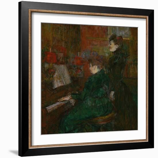 The Singing Lesson (The Teacher, Mlle. Dihau, with Mmr. Faveraud), 1898-Henri de Toulouse-Lautrec-Framed Giclee Print