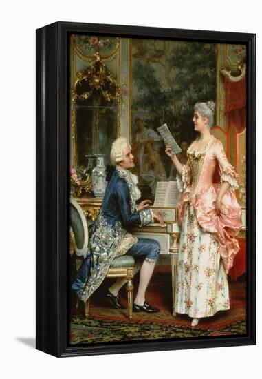 The Singing Lesson-Arturo Ricci-Framed Premier Image Canvas