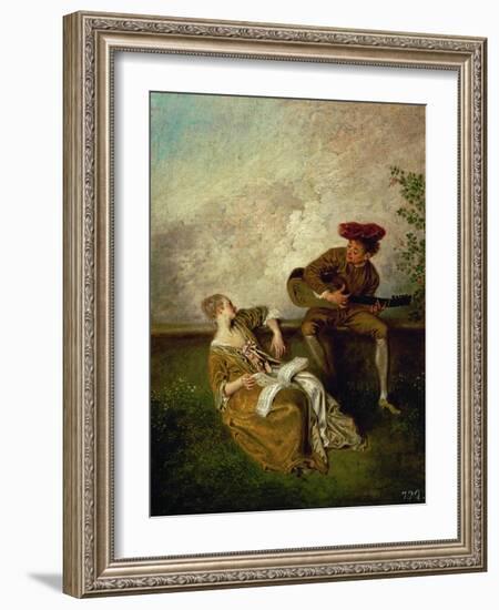 The Singing Lesson-Jean Antoine Watteau-Framed Giclee Print