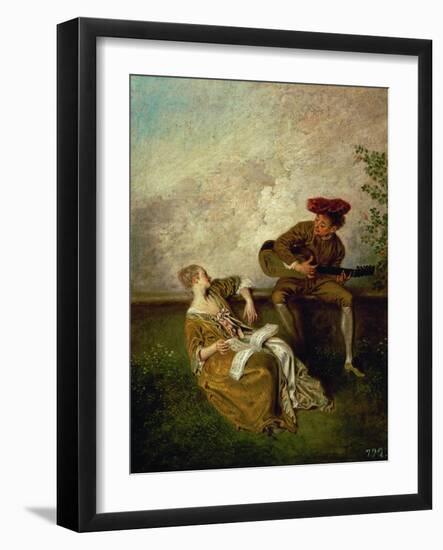 The Singing Lesson-Jean Antoine Watteau-Framed Giclee Print