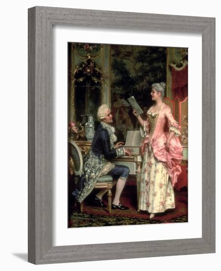 The Singing Lesson-Arturo Ricci-Framed Giclee Print