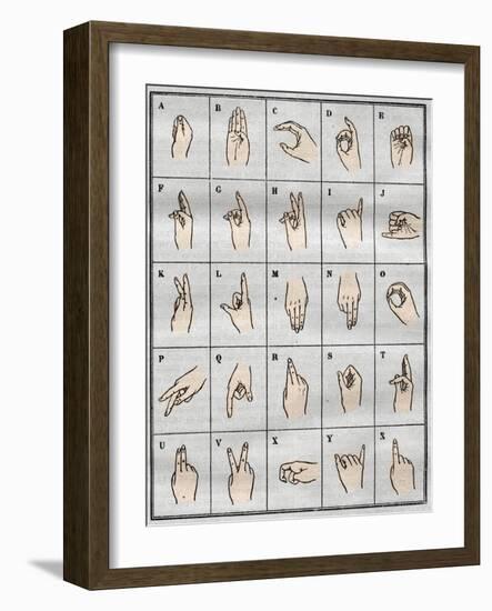 The Single-Handed Alphabet (litho)-French School-Framed Giclee Print