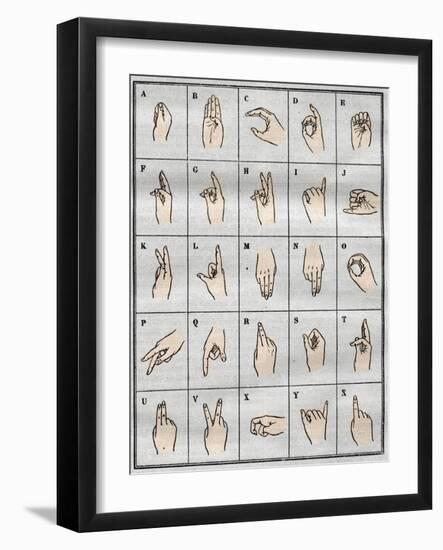 The Single-Handed Alphabet (litho)-French School-Framed Giclee Print