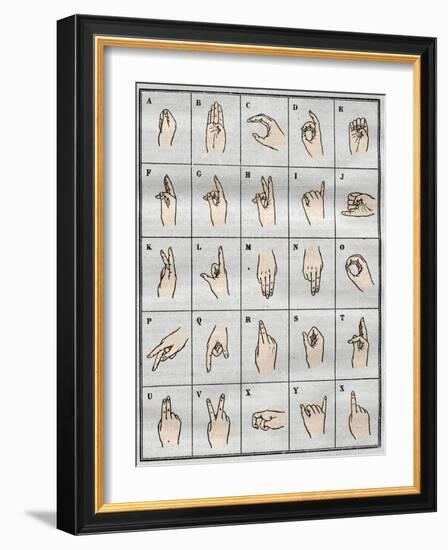 The Single-Handed Alphabet (litho)-French School-Framed Giclee Print