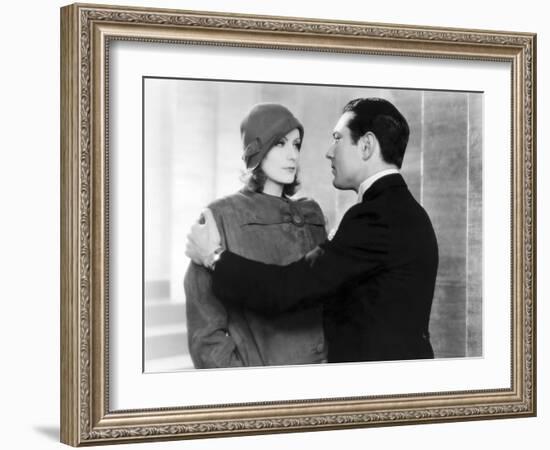 The Single Standart by John S. Robertson with Greta Garbo and Johnny Mack Brown, 1929 (b/w photo)-null-Framed Photo