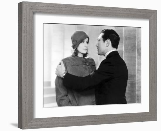 The Single Standart by John S. Robertson with Greta Garbo and Johnny Mack Brown, 1929 (b/w photo)-null-Framed Photo