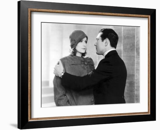 The Single Standart by John S. Robertson with Greta Garbo and Johnny Mack Brown, 1929 (b/w photo)-null-Framed Photo