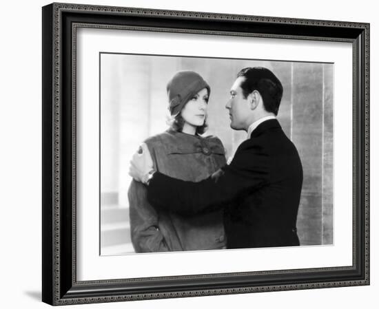 The Single Standart by John S. Robertson with Greta Garbo and Johnny Mack Brown, 1929 (b/w photo)-null-Framed Photo