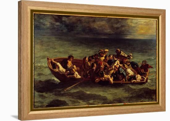 The Sinking of “Don Juan”. Illustration of the Book by George Gordon Byron Called Lord Byron (1788--Ferdinand Victor Eugene Delacroix-Framed Premier Image Canvas