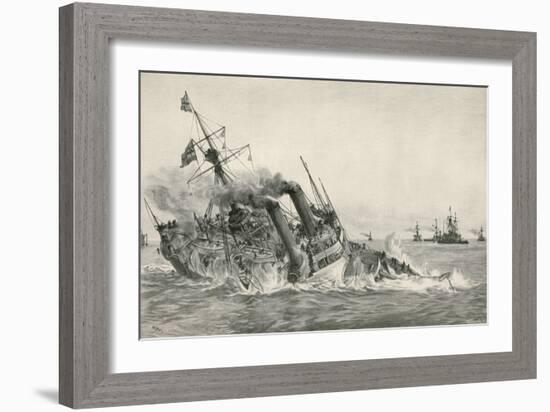 The Sinking of H. M. S. Victoria after Collision with H. M. S. Camperdown-William Lionel Wyllie-Framed Giclee Print