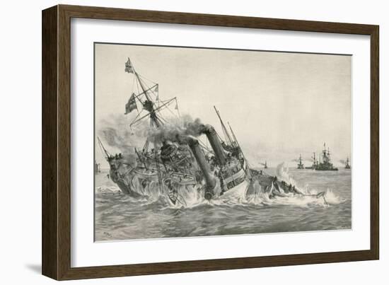 The Sinking of H. M. S. Victoria after Collision with H. M. S. Camperdown-William Lionel Wyllie-Framed Giclee Print