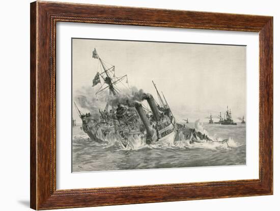 The Sinking of H. M. S. Victoria after Collision with H. M. S. Camperdown-William Lionel Wyllie-Framed Giclee Print