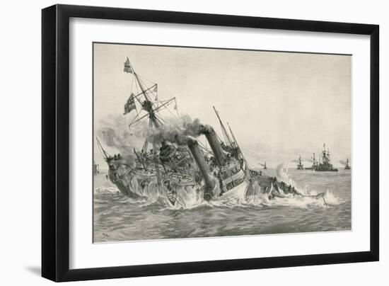 The Sinking of H. M. S. Victoria after Collision with H. M. S. Camperdown-William Lionel Wyllie-Framed Giclee Print