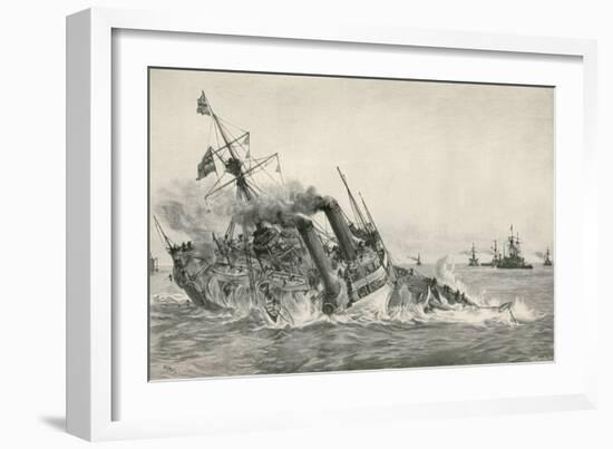 The Sinking of H. M. S. Victoria after Collision with H. M. S. Camperdown-William Lionel Wyllie-Framed Giclee Print