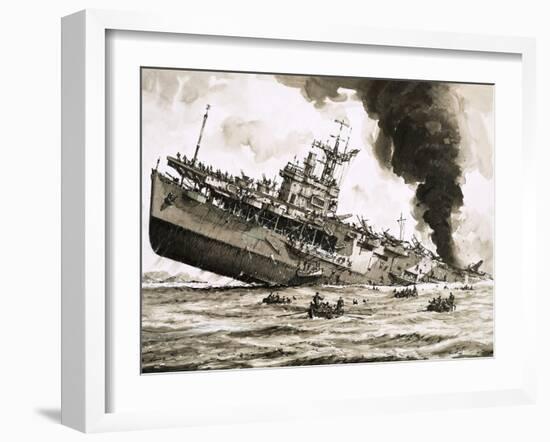 The Sinking of Hms Dasher-John S. Smith-Framed Giclee Print