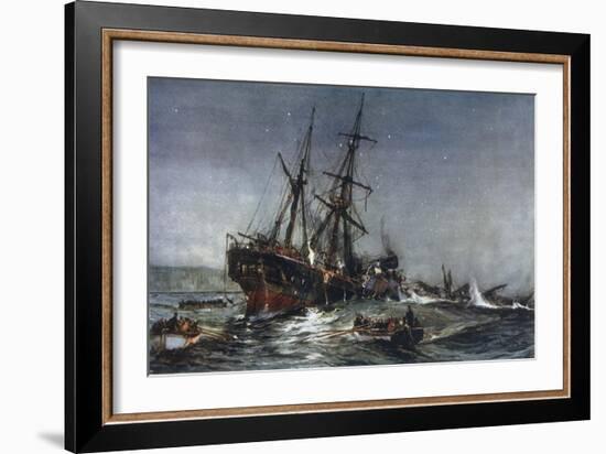 The Sinking of the "Birkenhead" Troopship-Charles Dixon-Framed Art Print