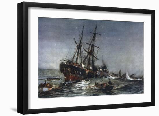 The Sinking of the "Birkenhead" Troopship-Charles Dixon-Framed Art Print