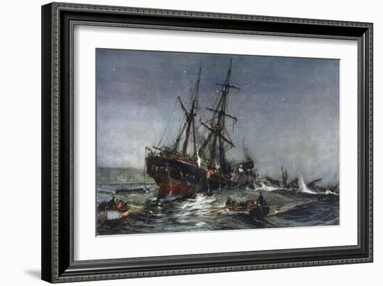 The Sinking of the "Birkenhead" Troopship-Charles Dixon-Framed Art Print