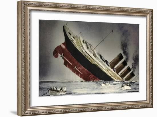 The sinking of the 'Lusitania', 7 May 1915-Unknown-Framed Giclee Print