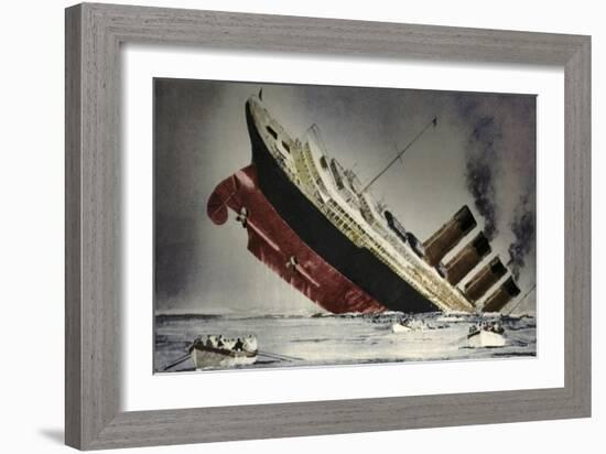 The sinking of the 'Lusitania', 7 May 1915-Unknown-Framed Giclee Print