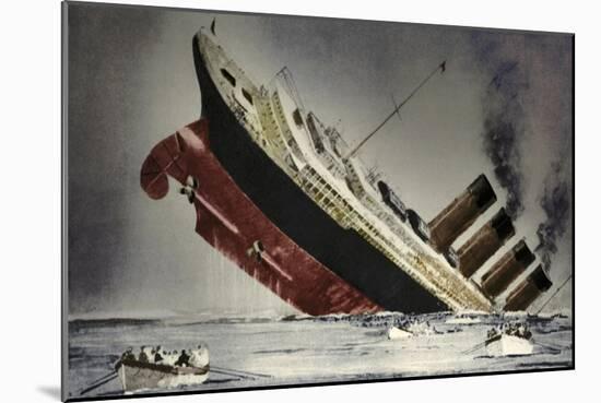 The sinking of the 'Lusitania', 7 May 1915-Unknown-Mounted Giclee Print