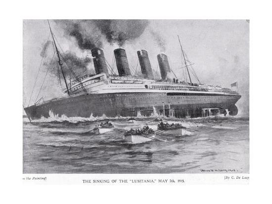 The Sinking Of The Lusitania May 7 1915 Giclee Print By Charles John De Lacy Art Com