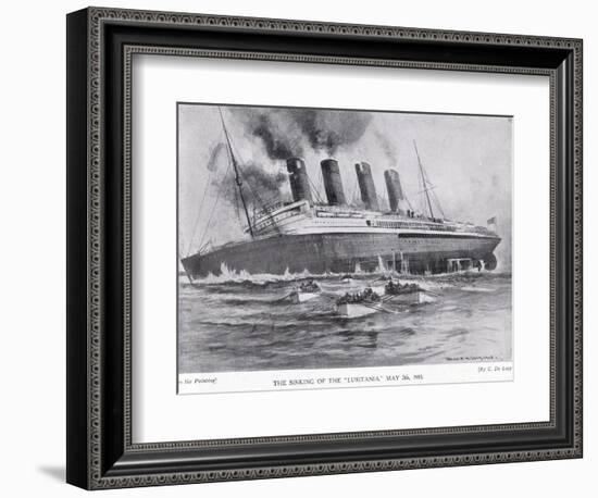 The Sinking of the Lusitania, May 7, 1915-Charles John De Lacy-Framed Giclee Print