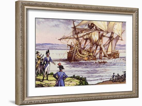 The Sinking of the Telemaque During the French Revolution-Pat Nicolle-Framed Giclee Print