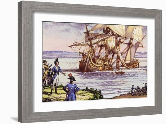 The Sinking of the Telemaque During the French Revolution-Pat Nicolle-Framed Giclee Print