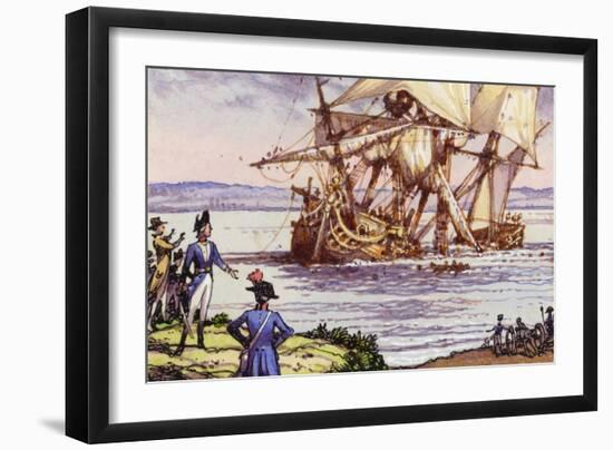 The Sinking of the Telemaque During the French Revolution-Pat Nicolle-Framed Giclee Print