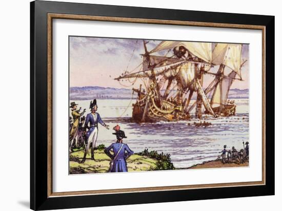 The Sinking of the Telemaque During the French Revolution-Pat Nicolle-Framed Giclee Print