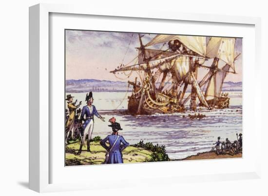 The Sinking of the Telemaque During the French Revolution-Pat Nicolle-Framed Giclee Print
