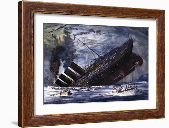 The Sinking of the Titanic-Graham Coton-Framed Giclee Print