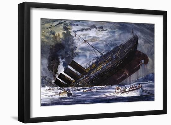 The Sinking of the Titanic-Graham Coton-Framed Giclee Print